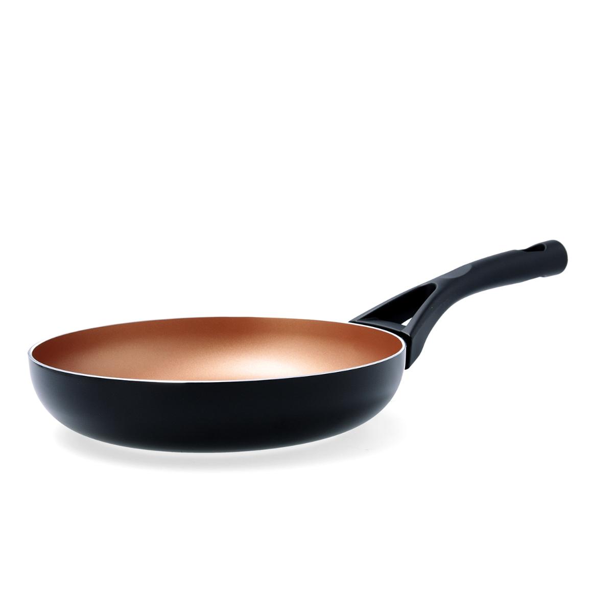 Sartén de aluminio prensado ligera y manejable de Pyrex - Antiadherente con acabado metalizado en color cobre - Apta Inducción - Diámetros 20 a 28 cm - Libre de PFOA