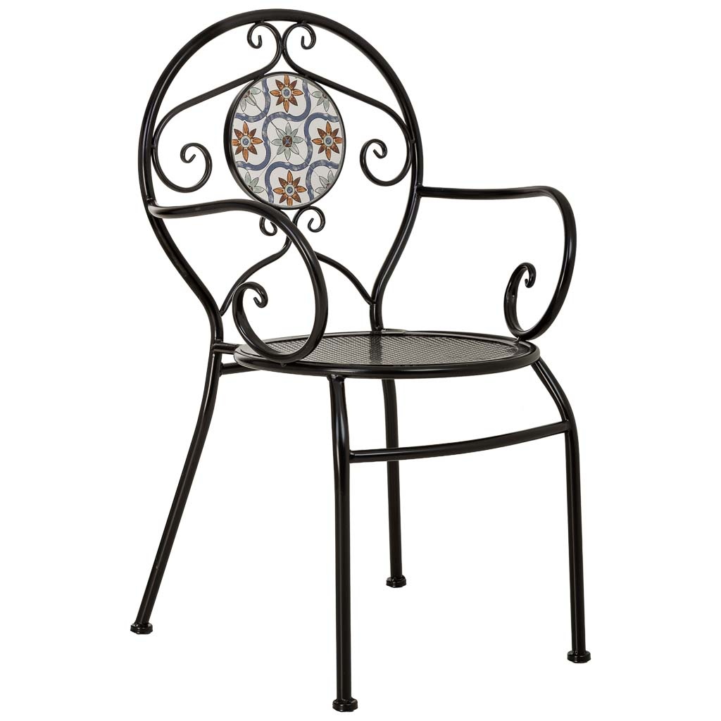 Wonderlust Deco - Sillón de mosaico y forja 58 x 54 x 88h cm Naranja 58x54x88h cm