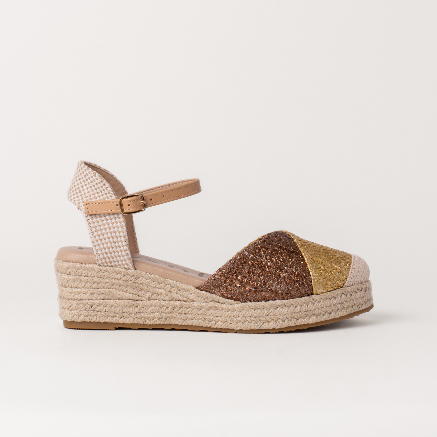 Mysoft 25M133 Alpargatas con cuña de mujer tricolor