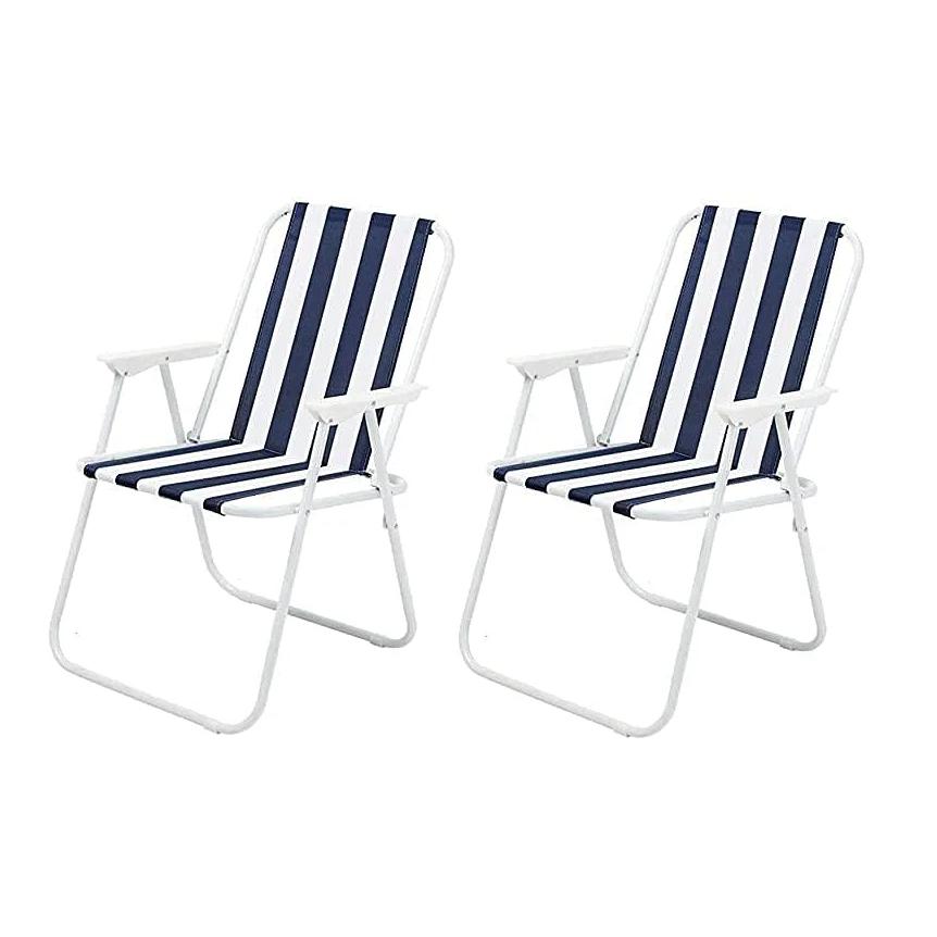 Pack de 2 Sillas de Playa Plegable Tumbona Silla playa portátil para Piscina Jardín Playa Aire Libre