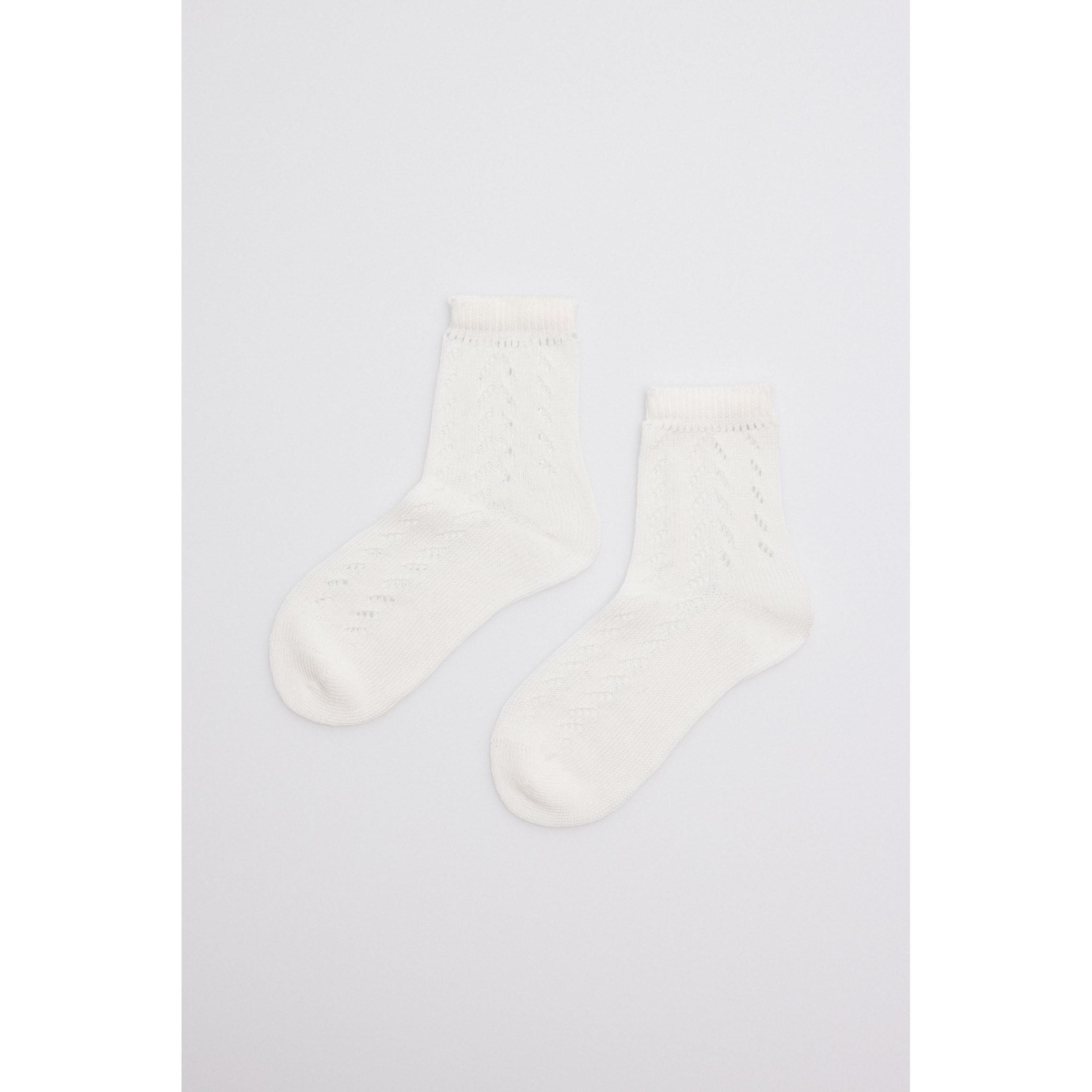 Ysabel Mora - Calcetines calados infantil marfil