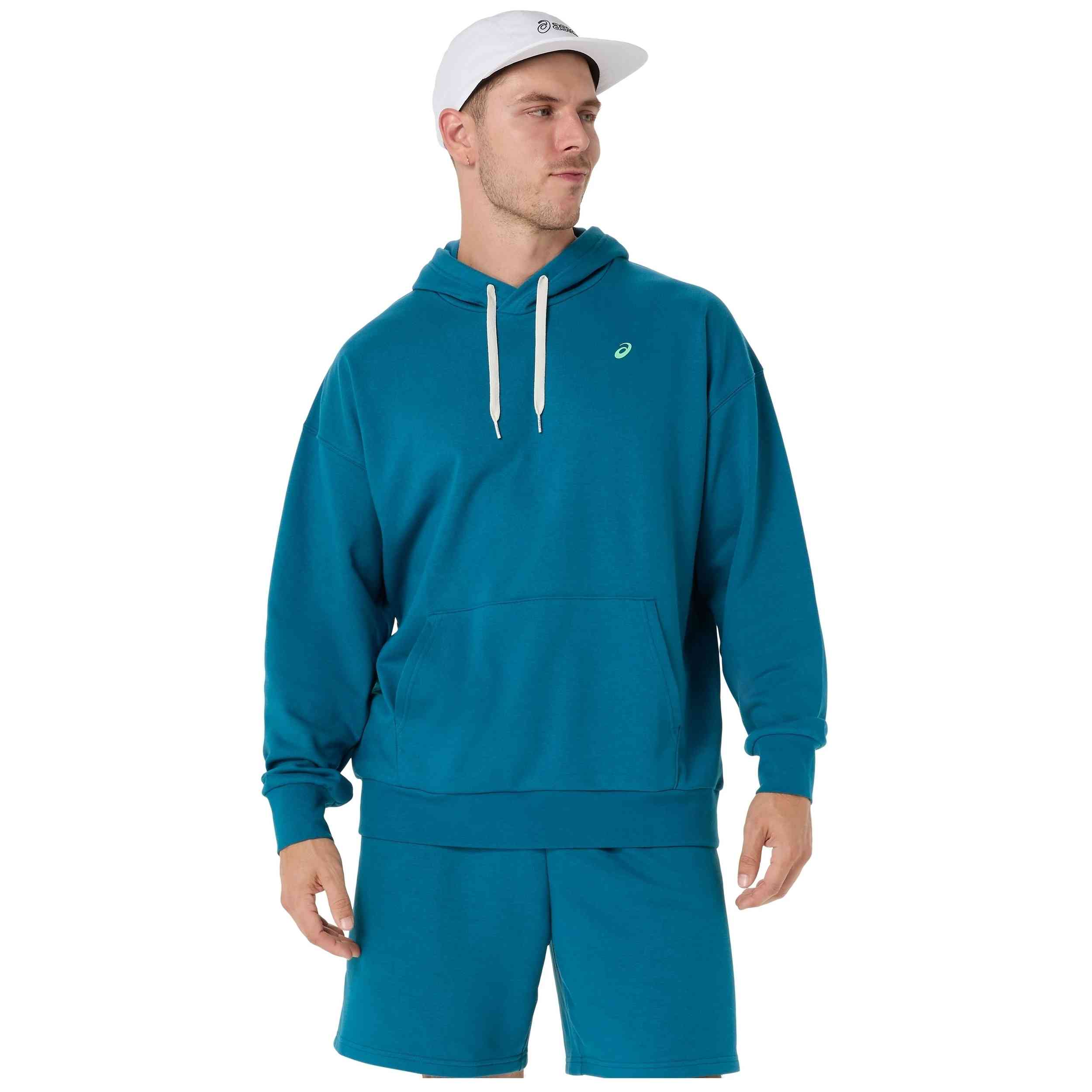 Sudadera Con Capucha Asics modelo French Terry Relaxed Pullover Hoodie para hombre y mujer en color Verde