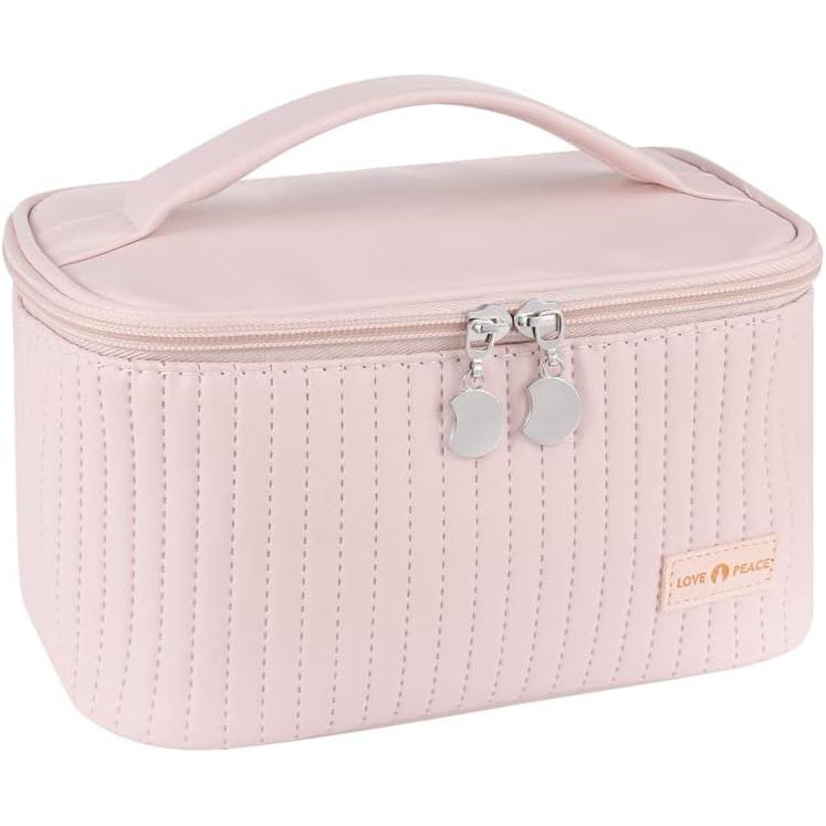 Bolsa de maquillaje Rosa, Bolsa de Cosméticos de viaje de gran capacidad, Organizador de artículos de tocador portátil, impermeable, multición, multicapa