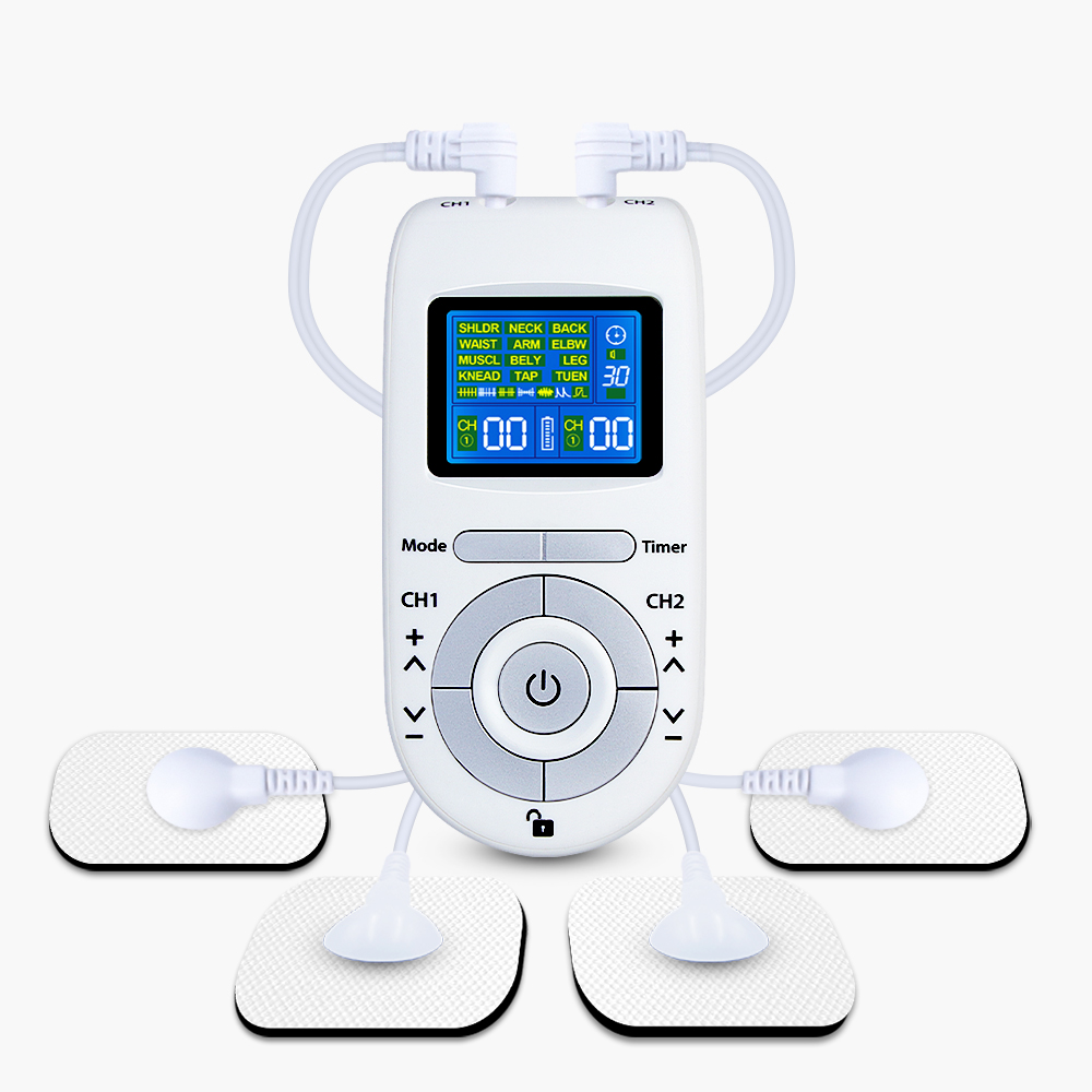 Estimulador Muscular Eléctrico TENS Con 12 Modos EMS Acupuntura Masaje Corporal Terapia Digital Máquina Adelgazante Electrostimulador