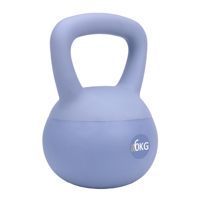Hot Selling Home Fitness Pesa Rusa 2kg, 4kg, 6kg, 8kg, 10kg, 12kgTraining Gym Strength Floor Protect PVC iron sand Soft Kettlebell,Superficie de Caucho Blando Pesa