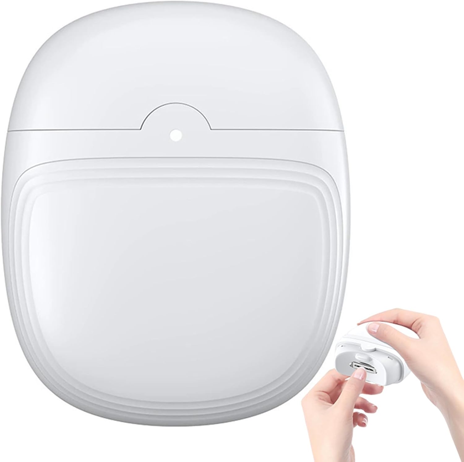 Cortaúñas automático con 2 velocidades, inalámbrico, recargable, con luz LED y almacenamiento para restos de uñas. Lima de uñas portátil.