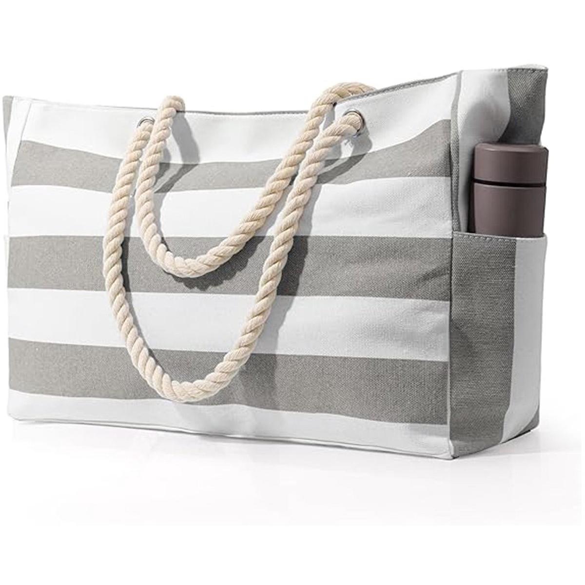 Bolso de playa para mujer - Bolso de playa con cremallera - Grande - Bolso tote - Bolso de playa impermeable - Capa intermedia con bolsillo con cremallera - Bolso de natación impermeable y resistente a la arena - Bolso de mano grande - Bonito bolso de nat