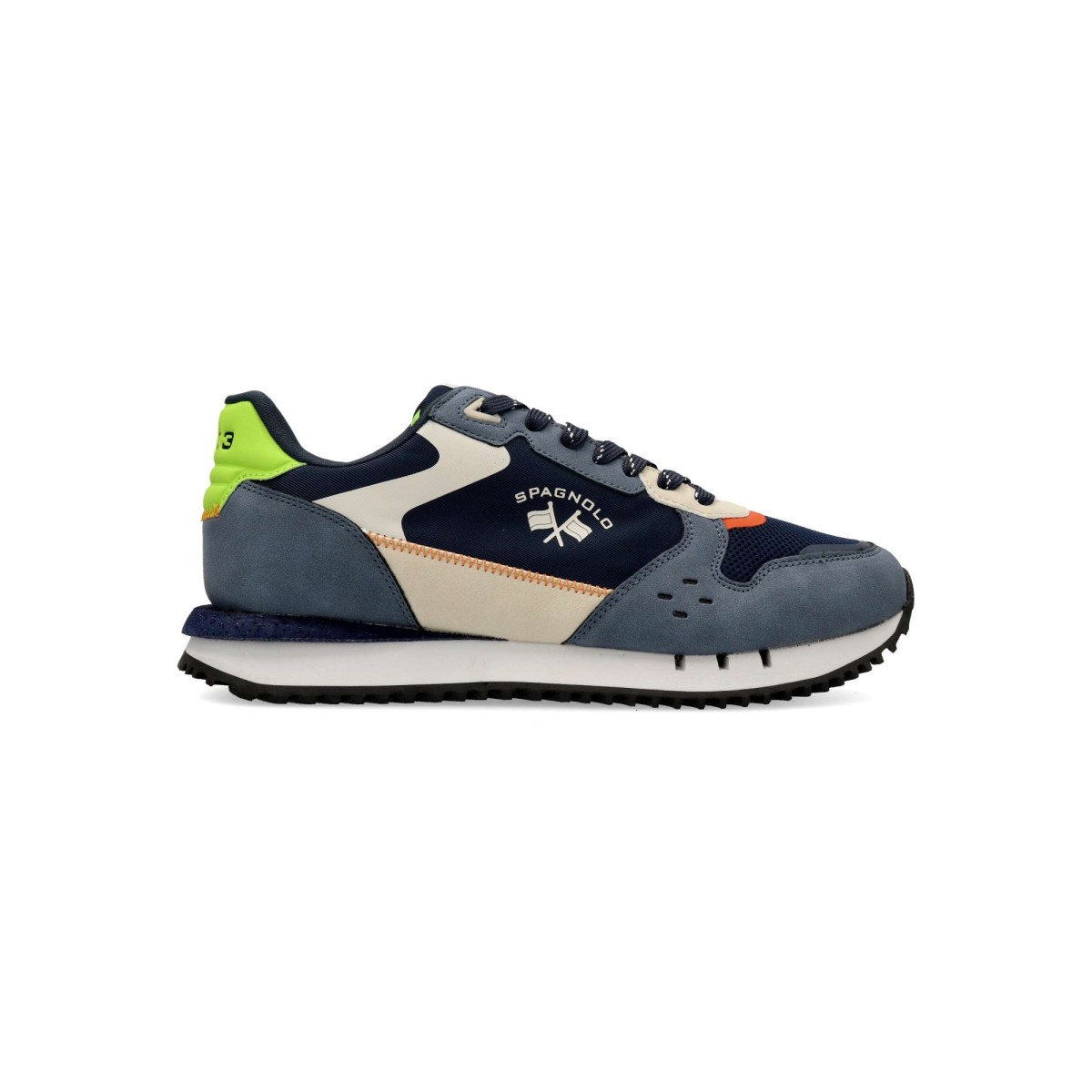 Spagnolo - Zapatillas deportivas hombre casual retro de piel sintética y textil con suela EVA color kaki