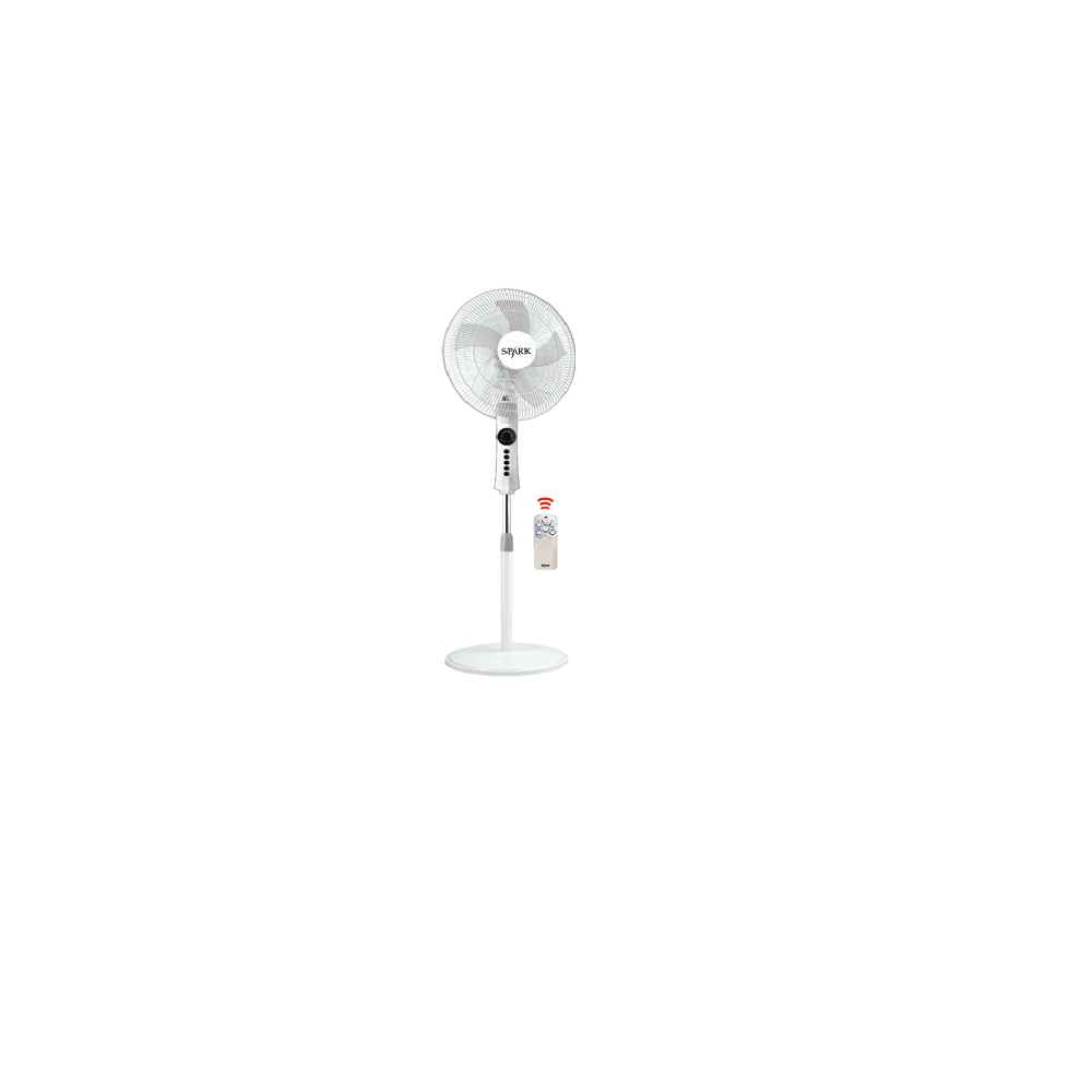 SPARK. VENTILADOR DE PIE DE 18". POTENCIA 65W. OPERACIÓN SILENCIOSA. CINCO ASPAS DE ALUMINIO. ALTURA AJUSTABLE. REJILLA DE PLÁSTICO.