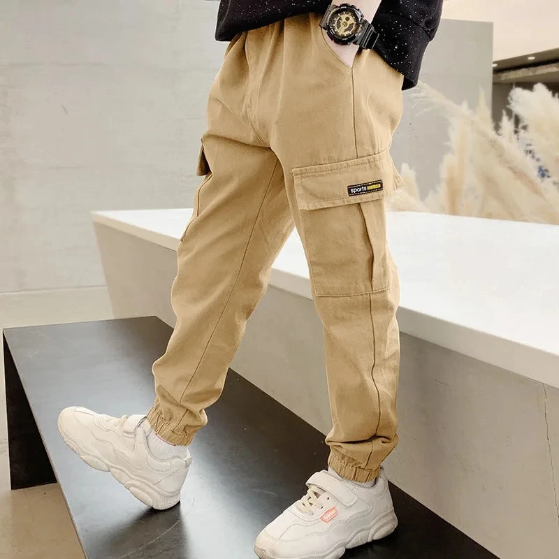 TK Pantalones Casuales Para Niños 3-12 Años Estilo Largo Deportivo Y Exterior Hechos De Algodón Y Poliéster Talla True to Size