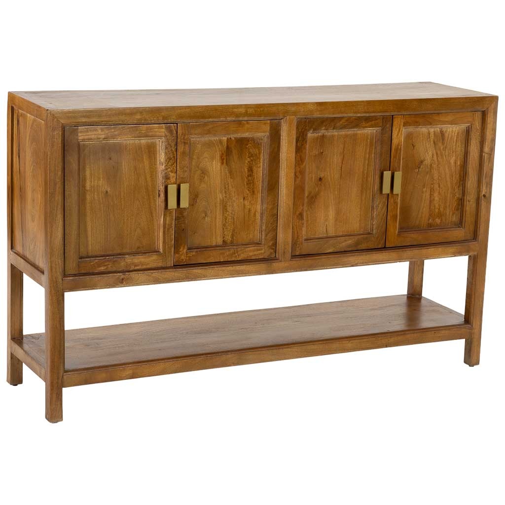 Wonderlust Deco - Aparador de madera marrón 4 puertas 150x40x90h cm Marrón 150x40x90h cm