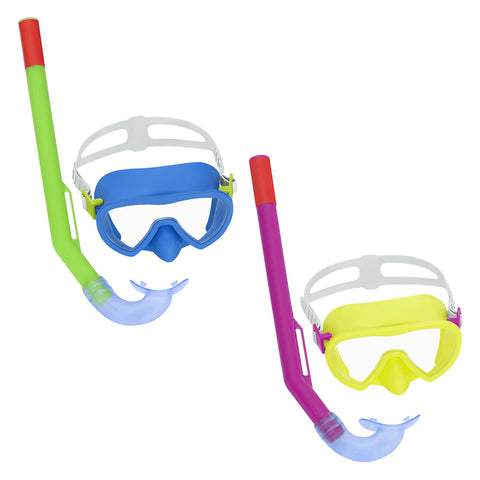 Máscara de Buceo Bestway para Adultos y Niños - Sistema de Respiración Seca - Diadema Ajustable - Vista Amplia