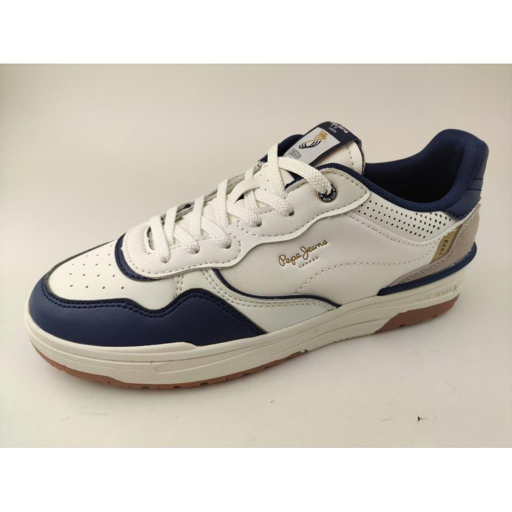 Zapatilla de deporte blanca y azul marino de Pepe Jeans para hombre