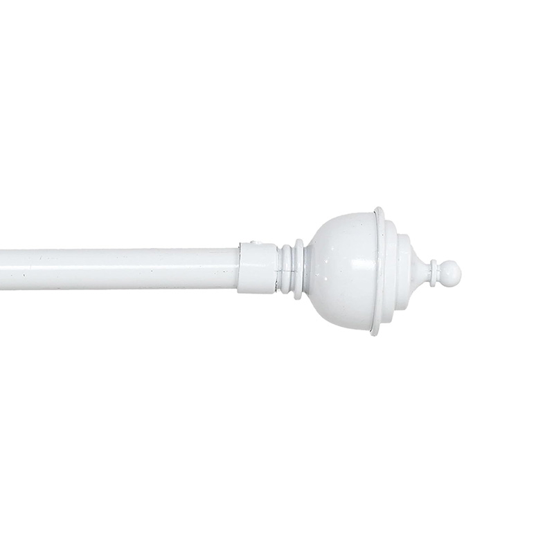 TK Barra Cortina Extensible 19mm - Barra Cortinas fina para Salón Dormitorio - Palos Cortinas Delgado Torre - Barra Metal para Cortinas con Remate Moderno