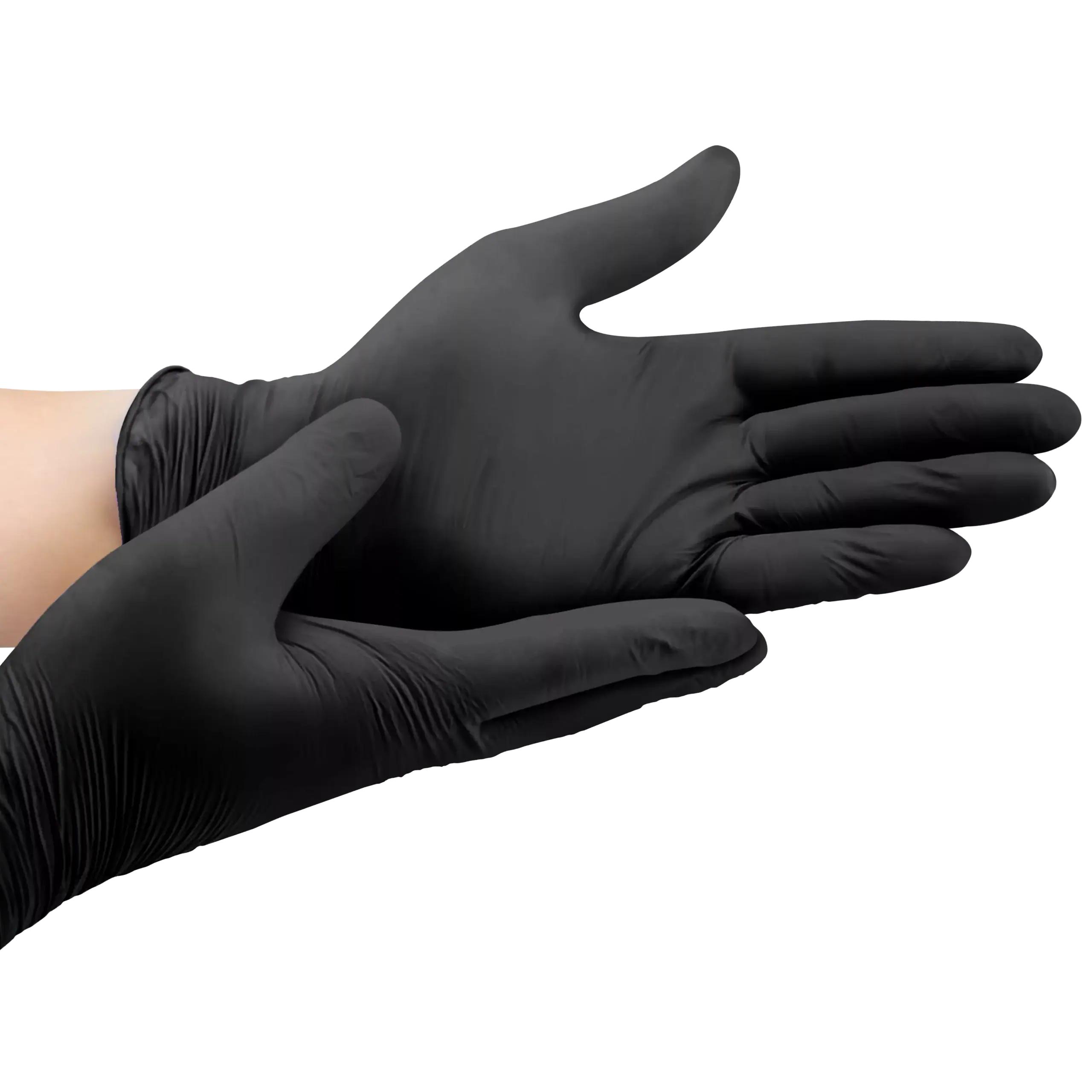 Pack 1000 Guantes de Nitrilo Negro Santex Nitriflex GD20 (10x100u) | Formato Ahorro (0,05€/ud) - Sin Polvo, Texturizados, Resistencia Profesional (Sanidad, Tatuaje, Hostelería)