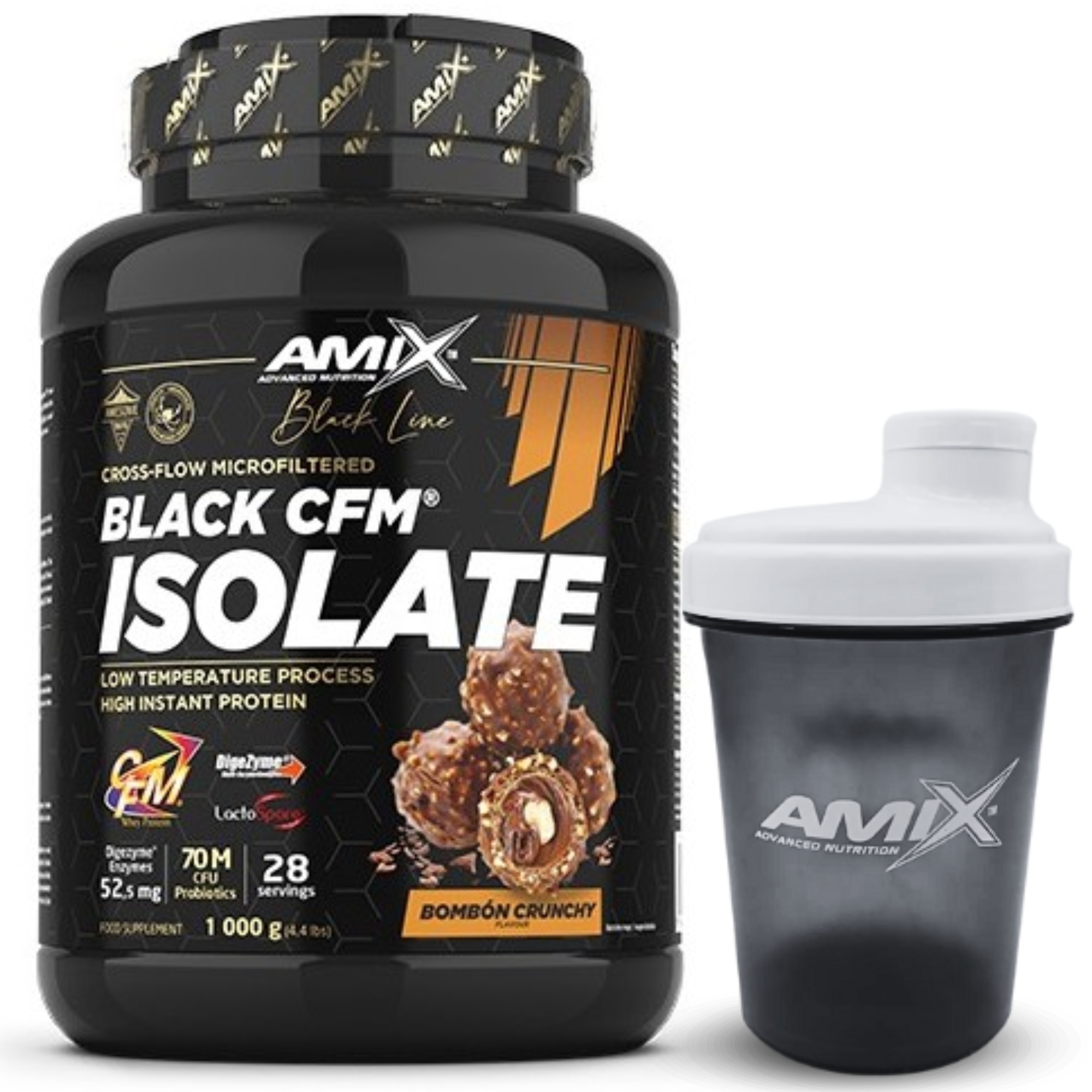 AMIX NUTRITION - PROTEÍNA BLACK CFM ISOLATE - HIGH INSTANT PROTEIN - 1kg + SHAKER REGALO