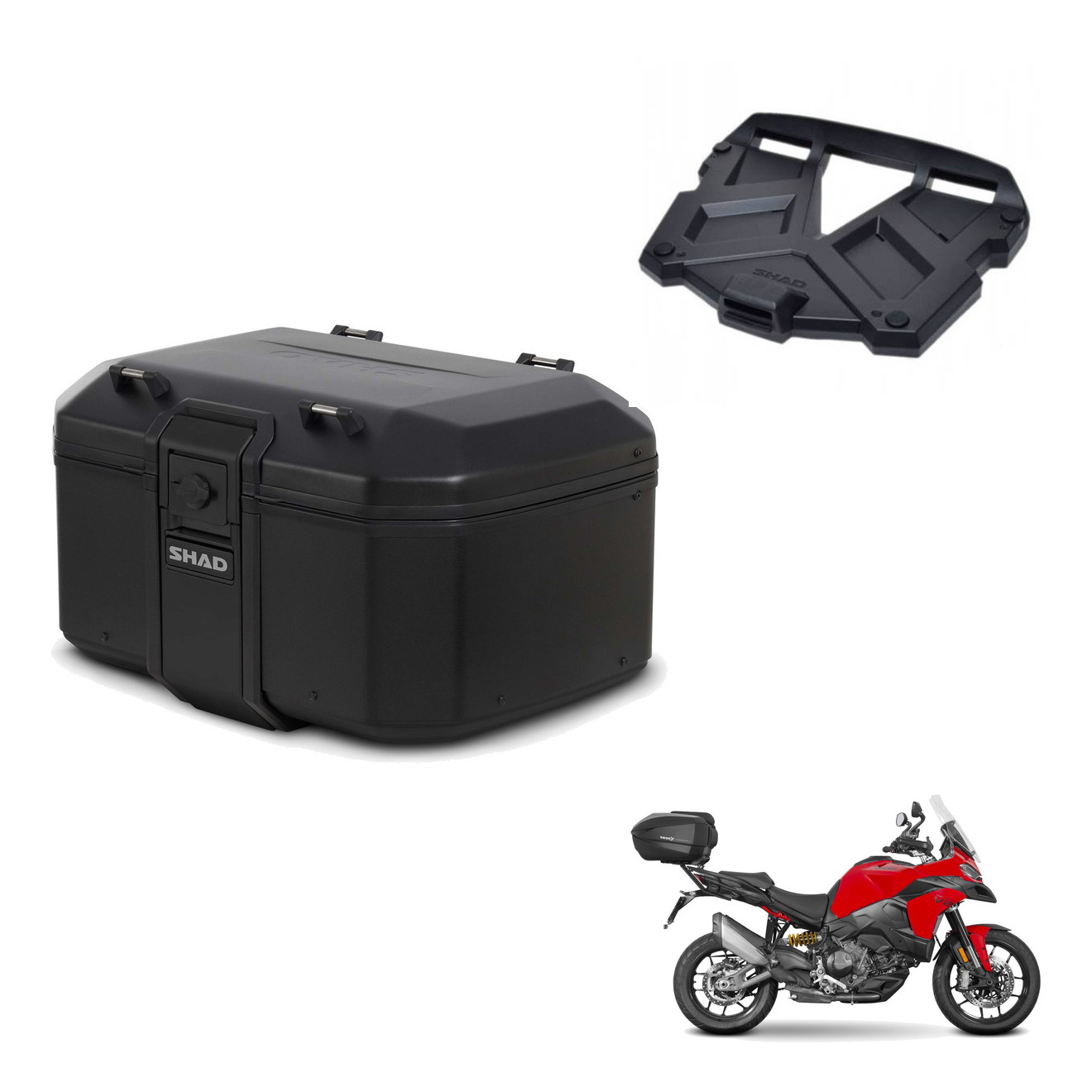 Baul Tr55 Pure Black + Herraje Baul + Pa KIT-569586