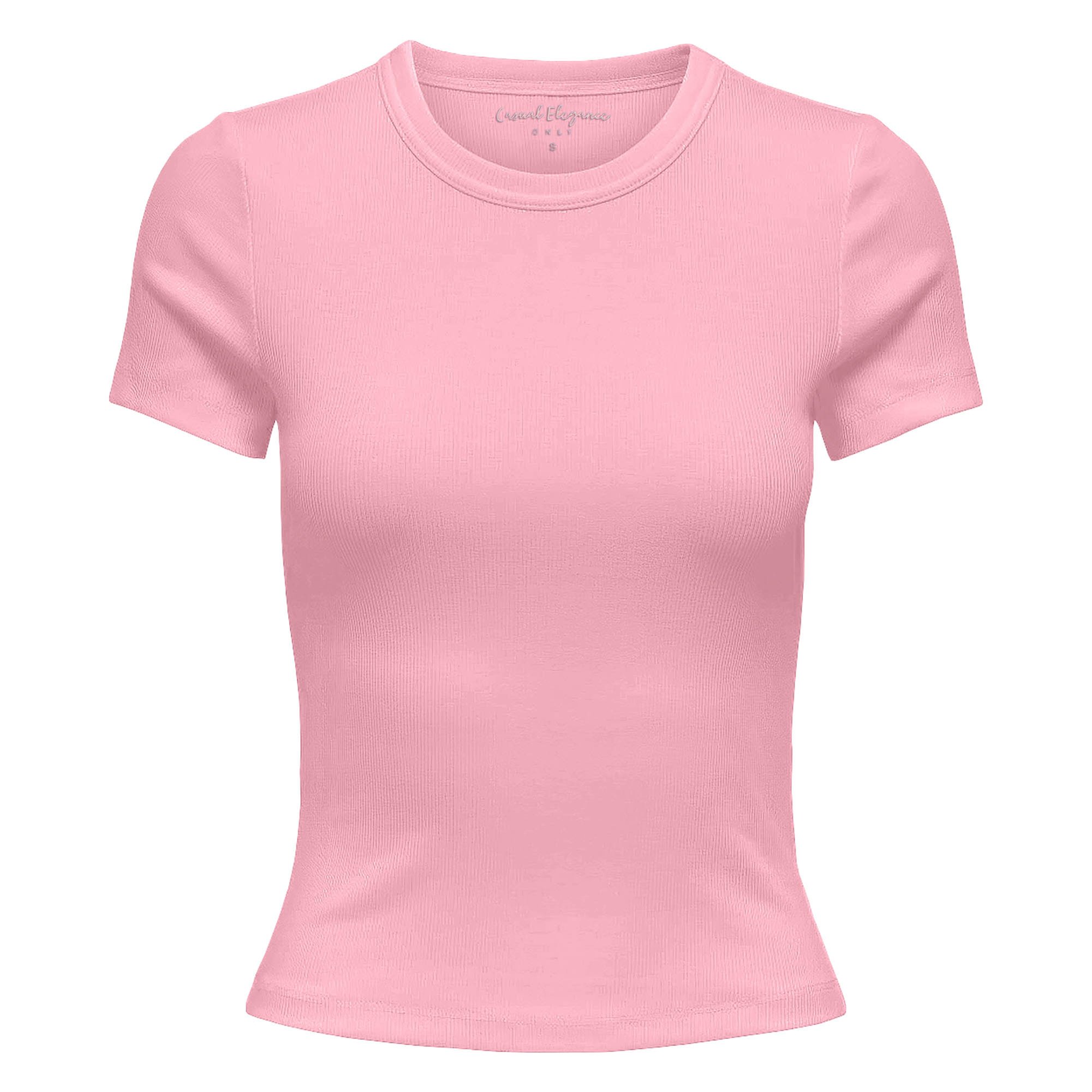 ONLY Camiseta de mujer - ONLVAL LIFE O-NECK TOP, cuello redondo, algodón, liso ONLVAL LIFE O-NECK TOP