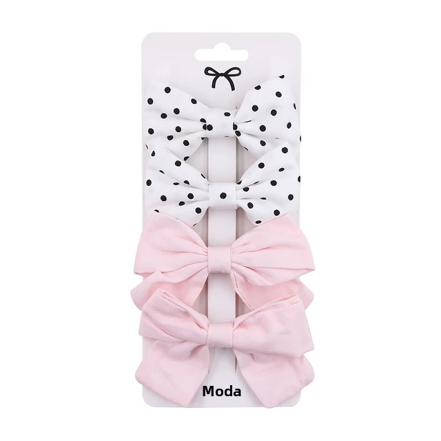 TK 4Pcs/set Clip De Cabello Con Estampado Floral Para Bebés Niñas Algodón Lino Encaje Barretas Seguras Accesorios De Moda Para Niños