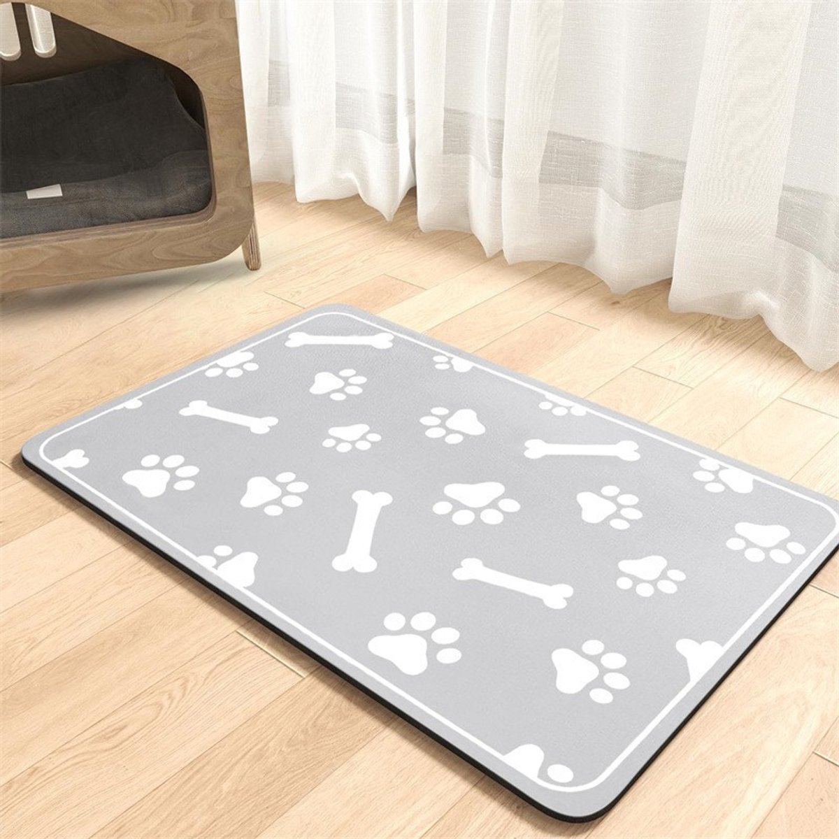 Om Home Alfombrilla antideslizante para comederos - Talla M - 30*50 cm - Alfombrilla para comer para perros y gatos - Alfombrilla de tierra de diatomeas - Alfombrilla de secado rápido - Alfombrilla para comida de mascotas - Alfombrilla antiderrame - Mante