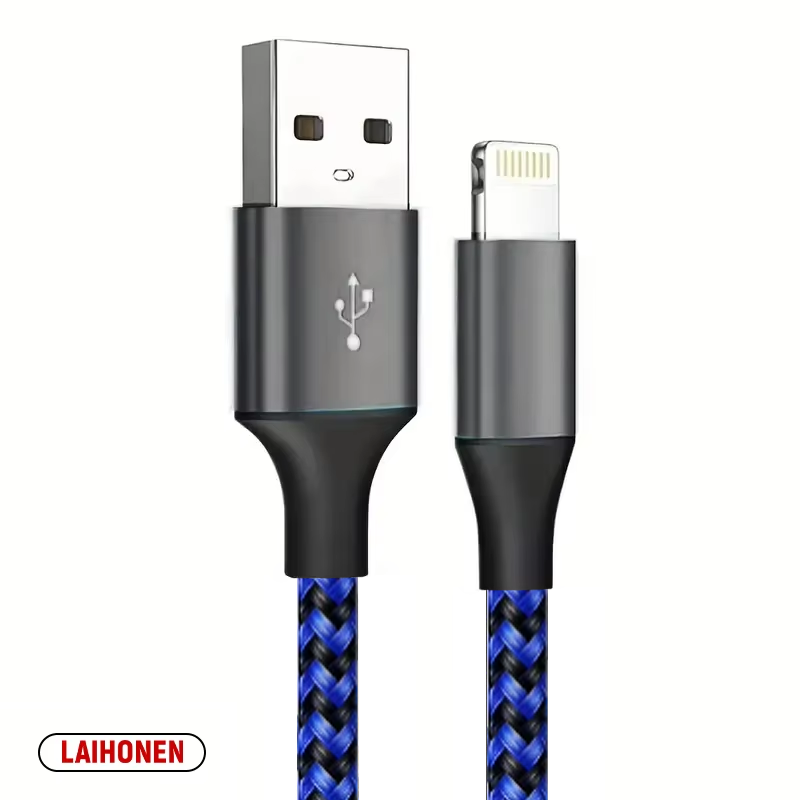 TK Cable De Carga Rápida USB a a Lightning MFi Certificado Para iPhone 14 13 12 11 X XR pro Max 1M 2M 3M Tejido De Nylon Negro Blanco Gris Plata