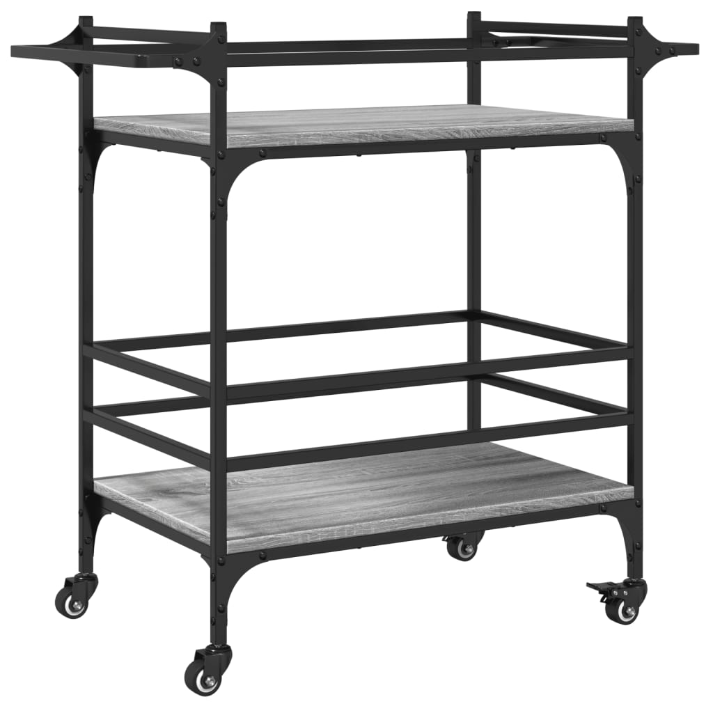 vidaXL Carrito de cocina madera ingeniería gris Sonoma 82x40x78,5 cm