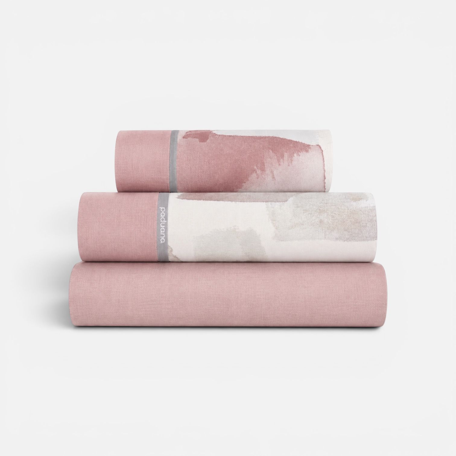 Juego De Sábanas Daniela De Algodón y Poliéster, Disponible en Color Malva o Gris, Para Cama de 90 105, 135, 150 y 150 con 2 fundas de Almohada, Tacto Suave, Antipilling, 144 hilos, Marca Paduana.