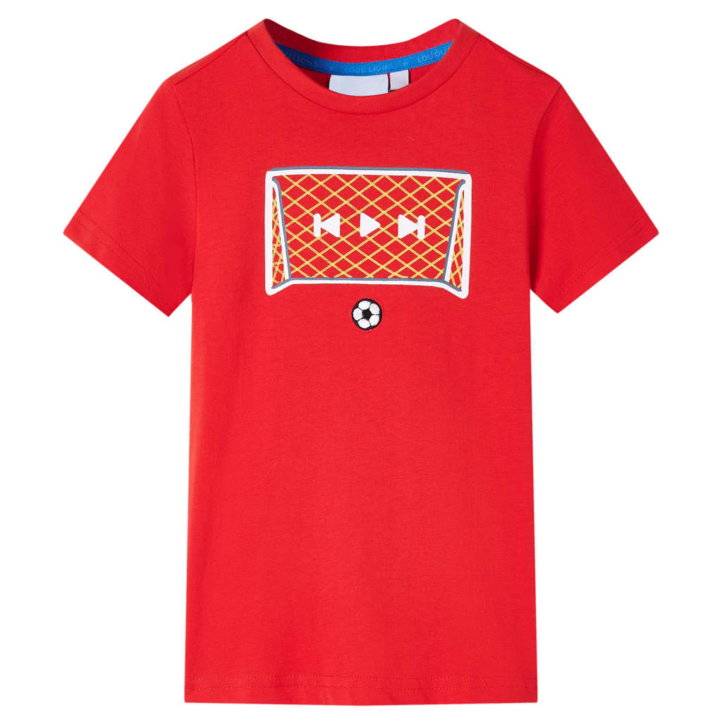 Camiseta infantil 128 en color Lima/Caqui/Rojo