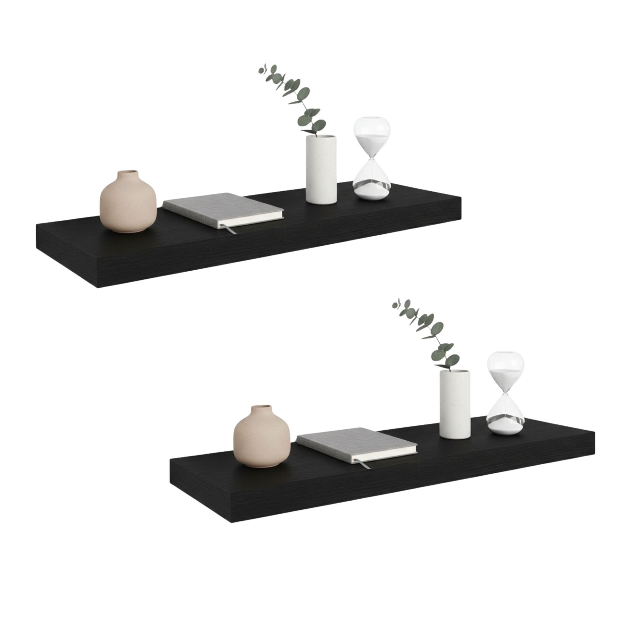 MOBLEKIT | Estantes y Baldas Flotantes de Madera para Pared, Estanterías Decorativas de Diseño Moderno para Salón, Dormitorio, Baño u Oficina