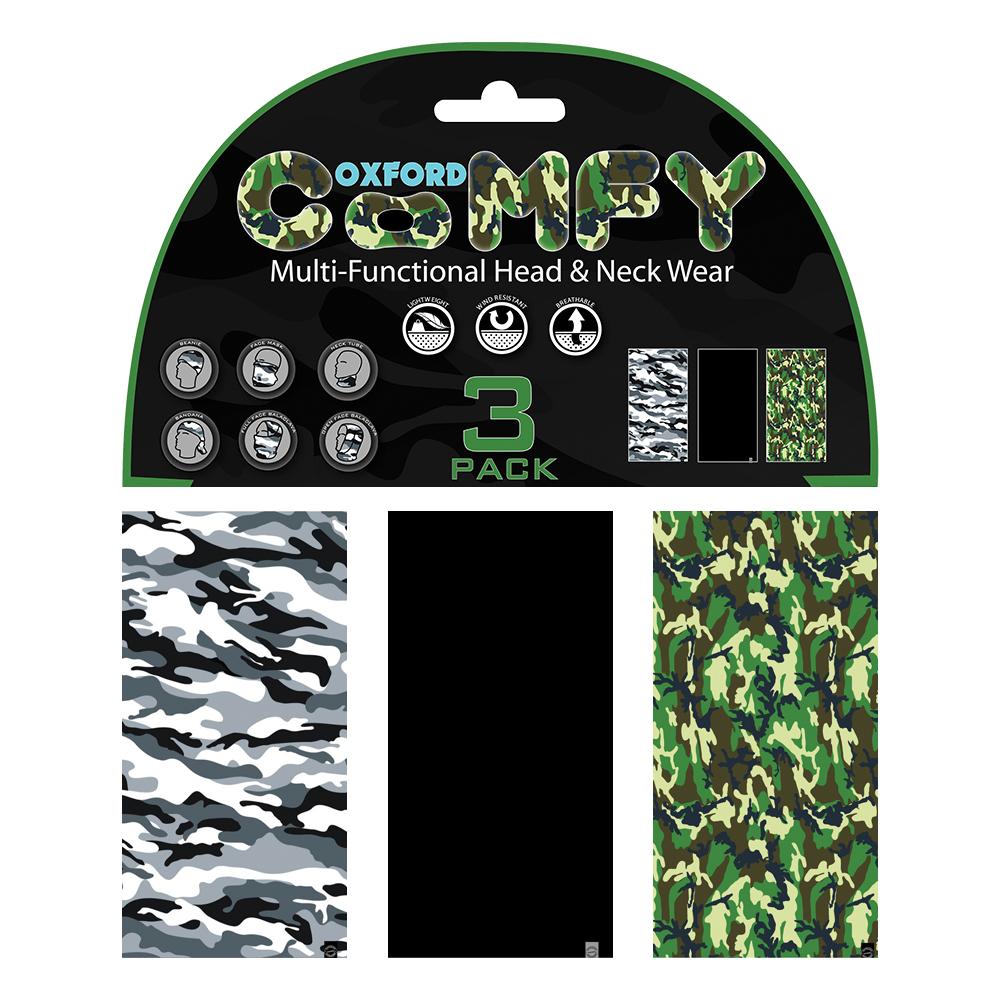 Tubular Oxford Confortable Camo Pack 3 Unidades Negro/gris/verde Unica