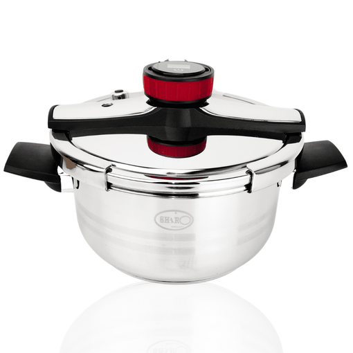 Olla A Presión Super Rápida Shiro 4 Litros Con Temporizador Digital – Acero Inoxidable 18/10 Válvulas De Seguridad, Valido Para Todo Tipo De Cocina Y Full Inducción