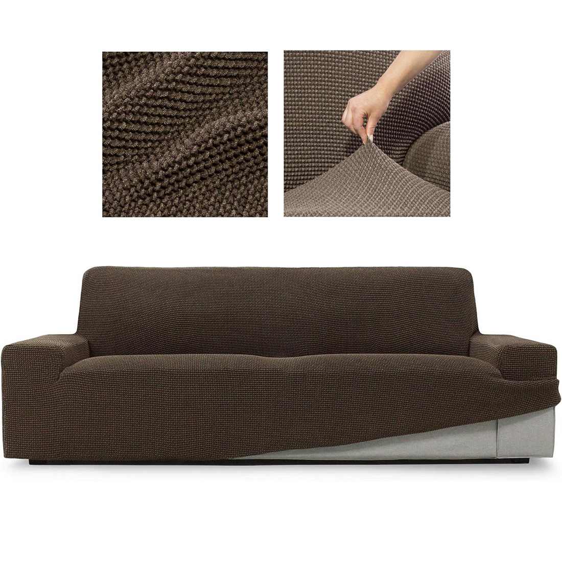 TEXLOVA-Neuvo Funda superelástica 8 Colores, Para sofá , Silla,Chaise Longue Brazo Largo, y Orejero ,Transpirable, cómoda y Duradera, fácil de Instalar, Dimensiones