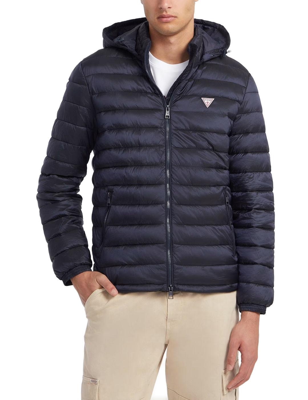 Chaqueta Guess Light azul marino guateada para hombre