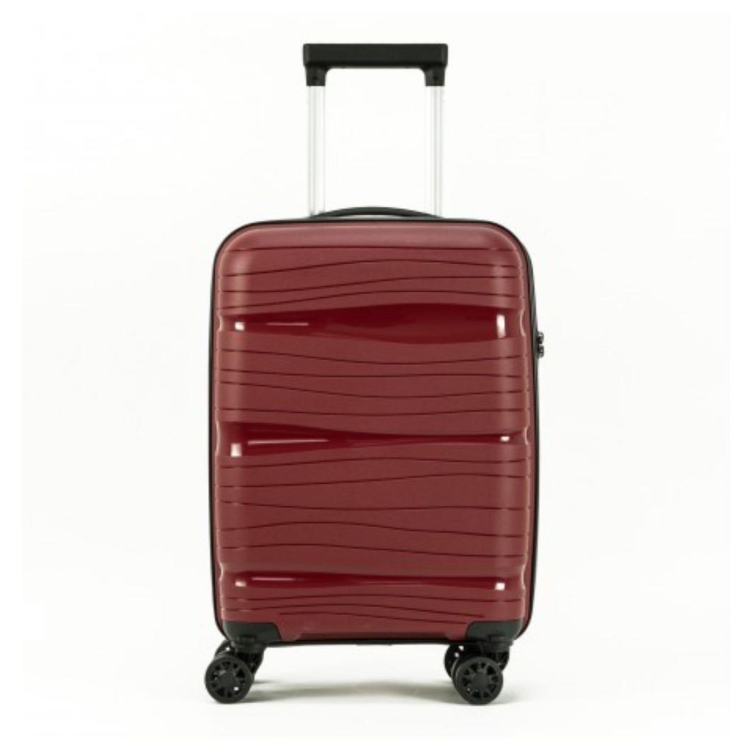 Maleta para Cabina Equipaje de Mano Viajar en avión rigida Viaje 4 Ruedas 360º giratorias (Rojo Vino) COSHANO