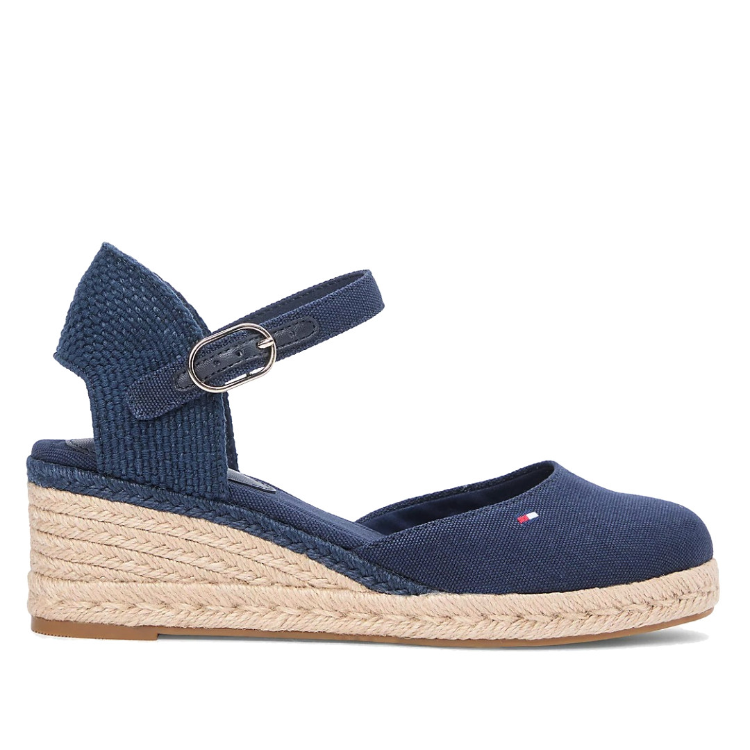 Alpargatas cuña Tommy Hilfiger azules de lona con cuña baja