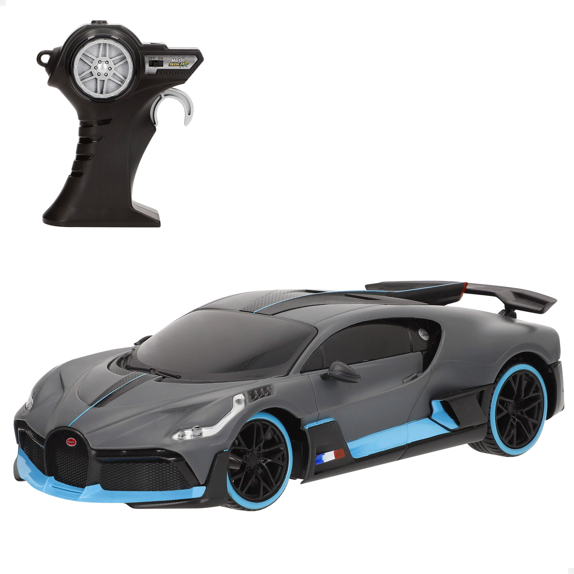 Maisto Tech RC - Bugatti Divo, Ferrari SF90 Stradaie, Ford GT Heritage o Audi S1 E-Tron Quattro, licencia oficial, escala 1/24, alta velocidad, 2.4 GH.z, carga USB, coche teledirigido, coche teledirigido, vehículo teledirigido