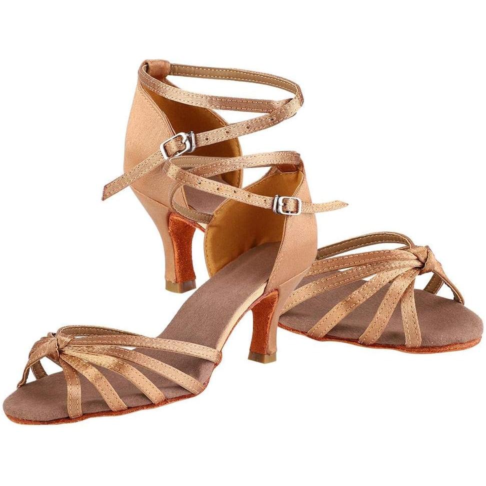 Zapatos de Baile Latino, Zapatos Latinos de satén Suaves y cómodos, Zapatos de Baile Cha-cha a la Moda para Profesores y Estudiantes de Baile