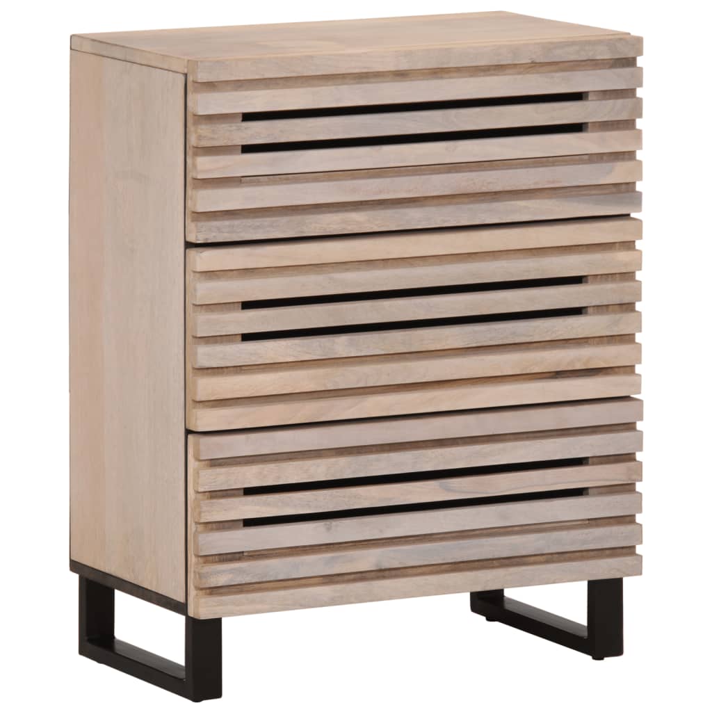 vidaXL Aparador de madera maciza de mango blanco 60x34x75 cm