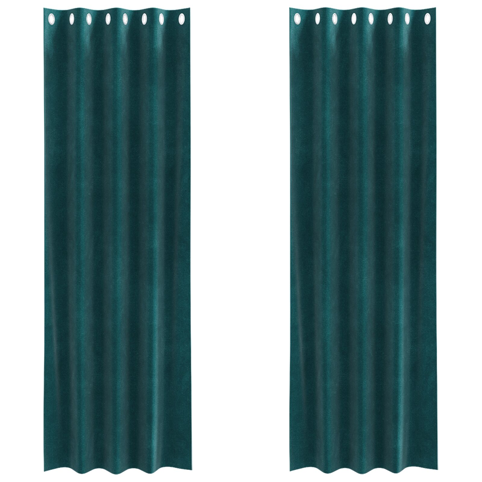 Cortinas Opacas vidaXL con Ojales 2 pcs Verde Oscuro de Terciopelo