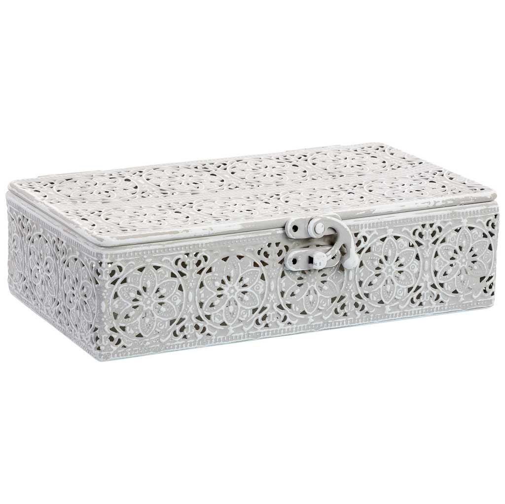 Wonderlust Deco - Caja de metal blanca 20.5x12.5x6h cm Blanco 20.5x12.5x6h cm