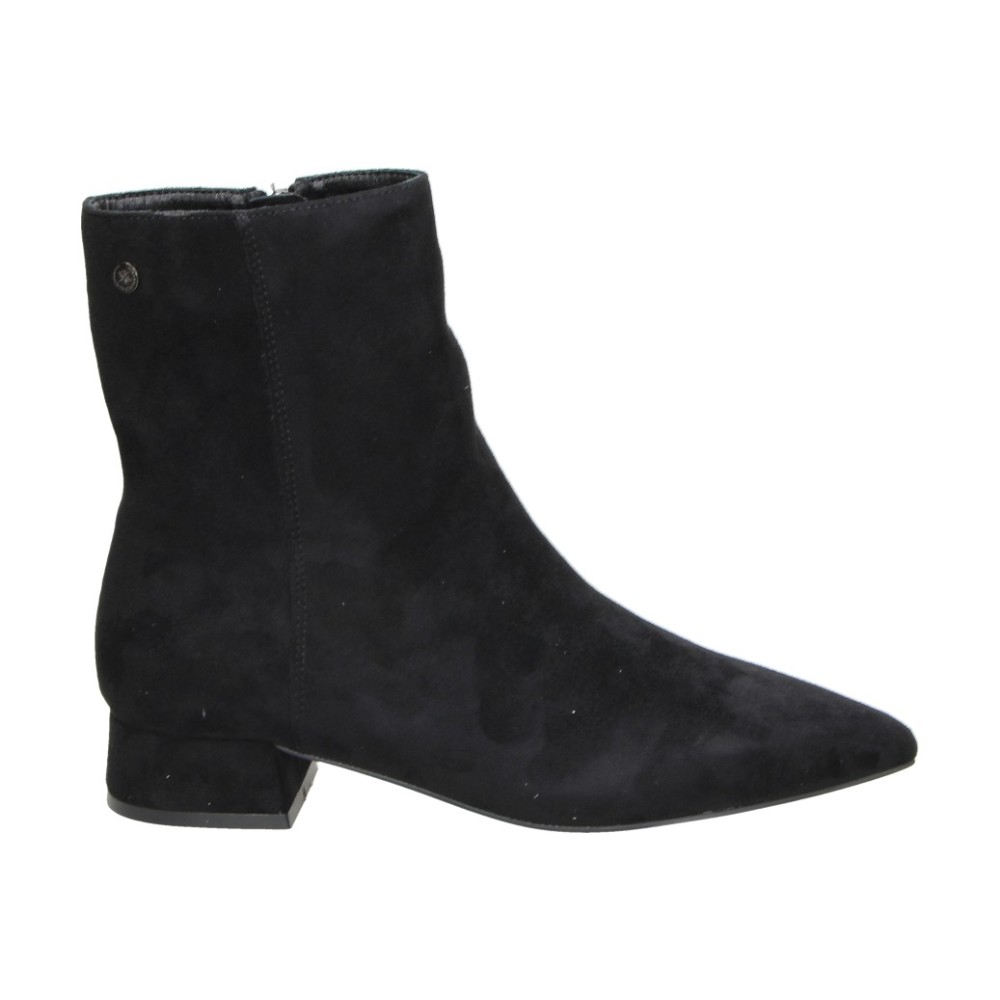 XTI | Botines de Tacón XTI para Mujer – Botín Estiloso Negro con Cremallera Lateral – Tacón Bajo y Cómodo – Vegan – Punta en Pico – Combinables – Modelo 146514