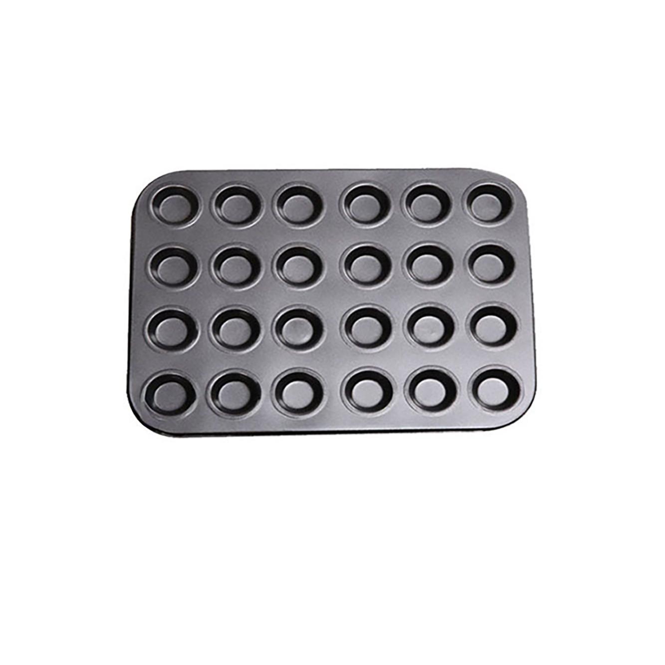 TK Molde para Magdalenas y Cupcakes de 24 Cavidades con 96 Cápsulas de Papel Incluidas, Bandeja Antiadherente de Acero al Carbono, Tamaño Estándar 4,5 cm, Repostería Fácil, Horno, Muffins, Magdalenas Caseras, 38 x 26 cm