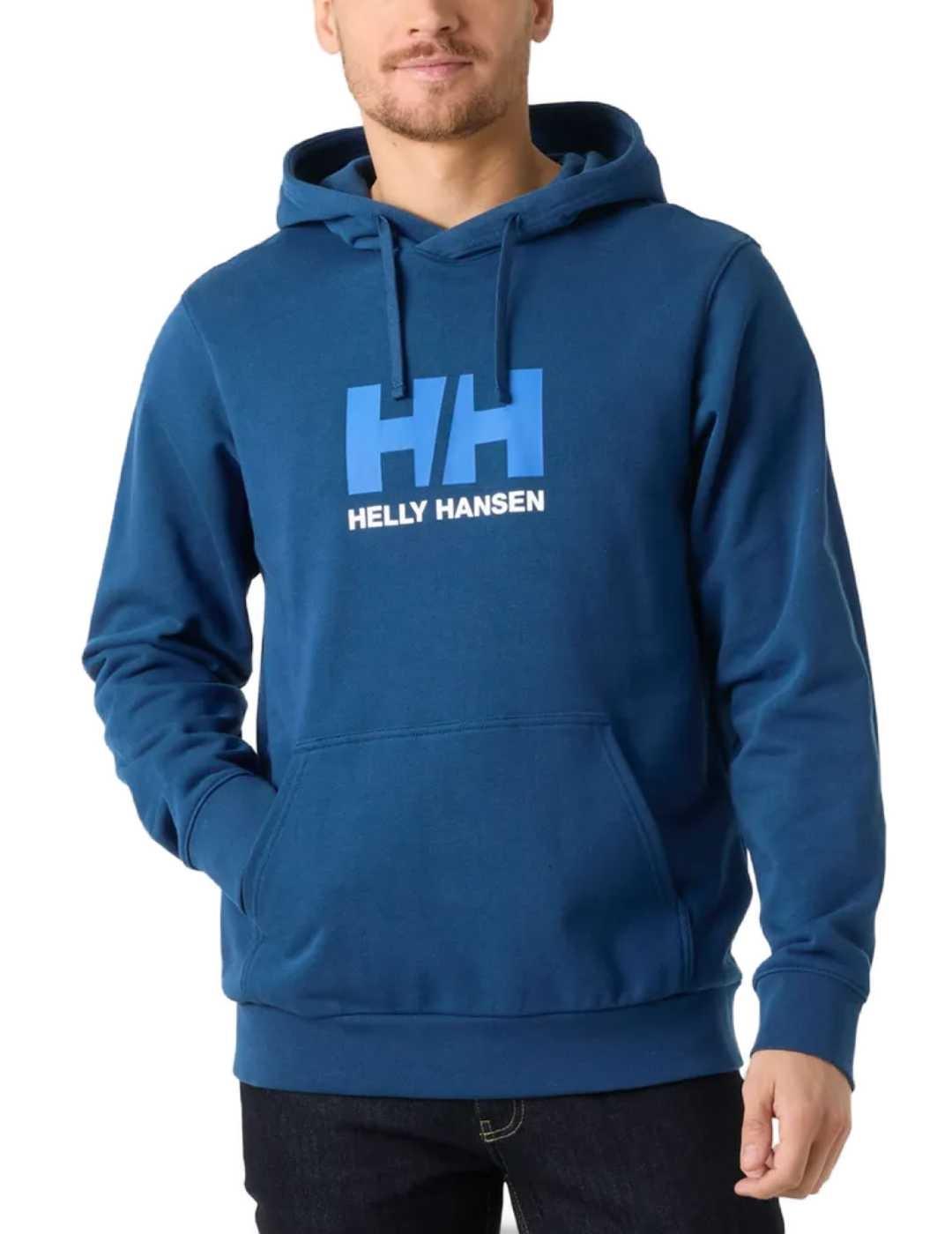 Sudadera Helly Hansen azulona con capucha para hombre