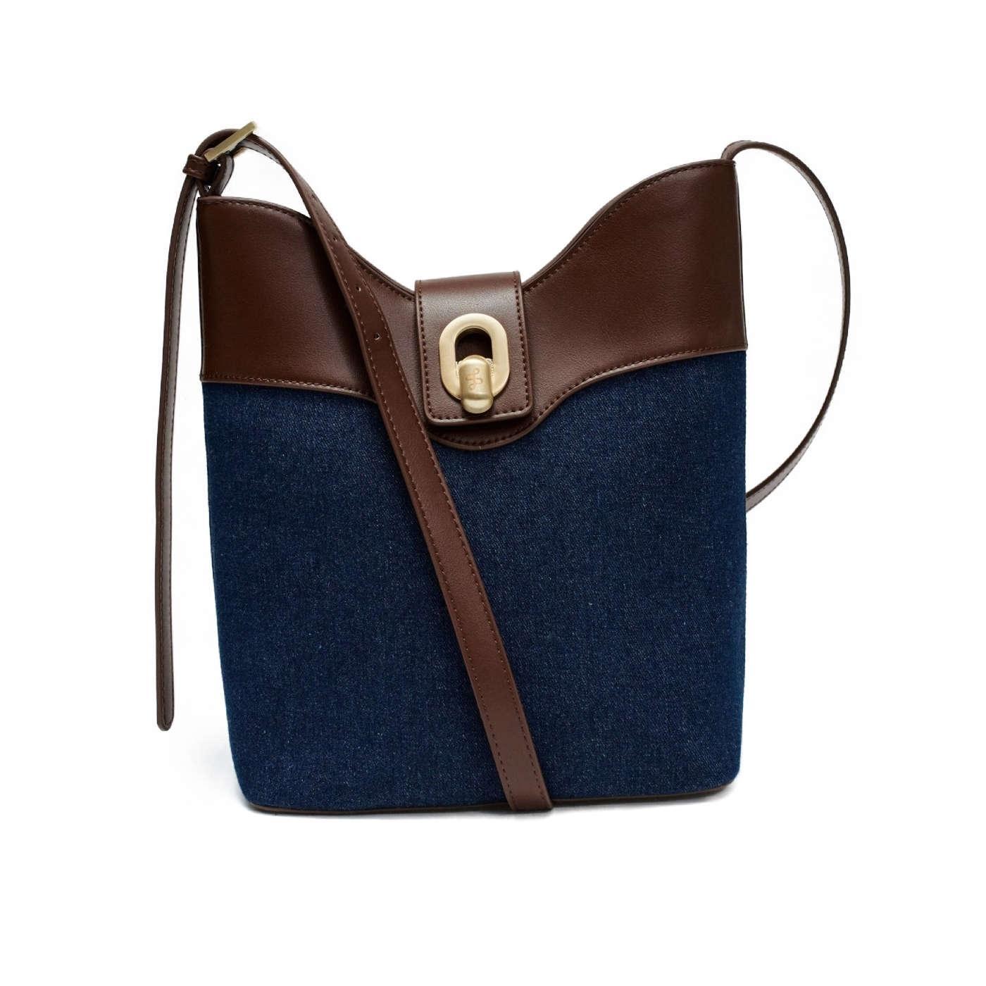 Bolso Salsa denim bandolera marrón para mujer