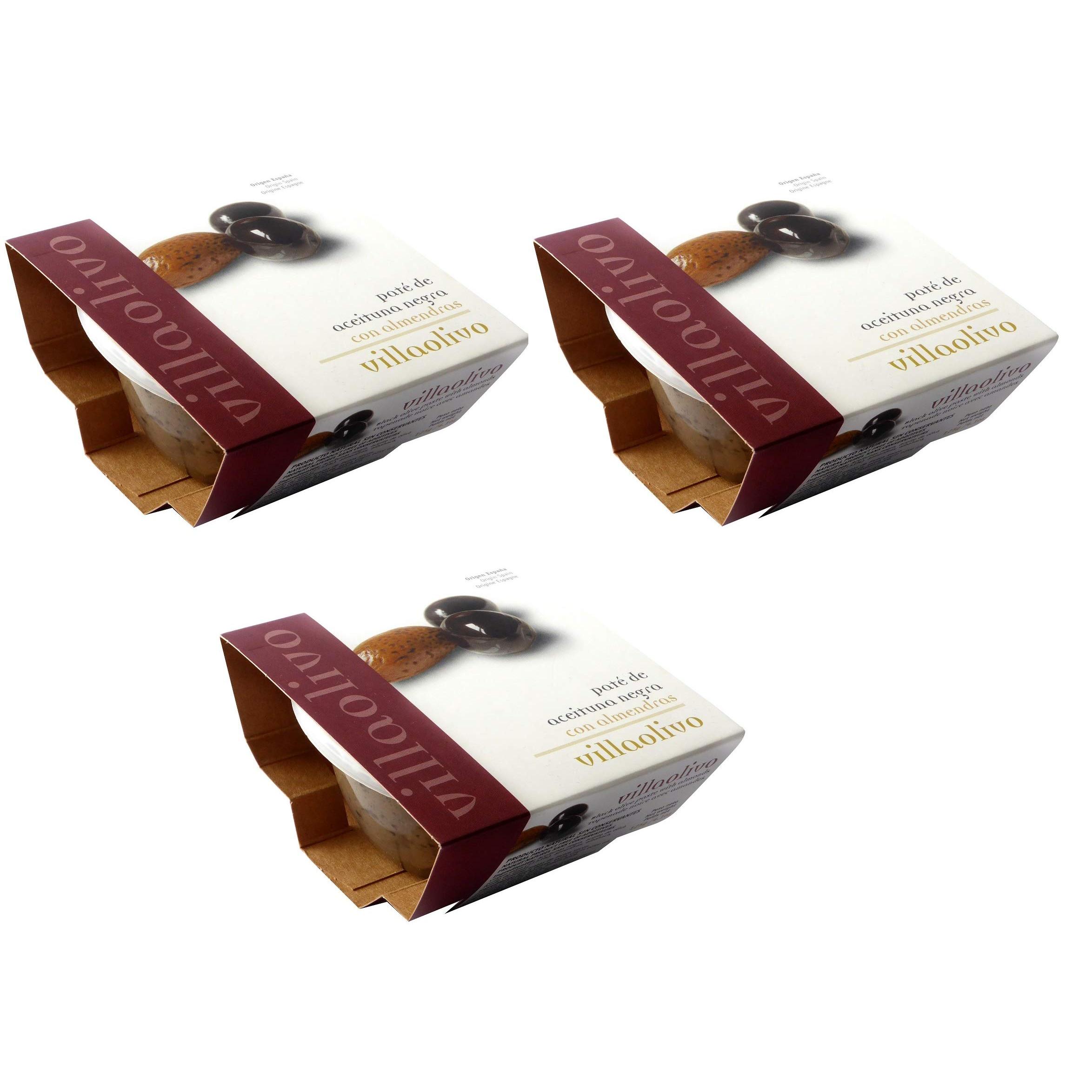 Pack 3 Patés de Aceituna Negra con Almendra Villaolivo 125 g – Gourmet  Sabor Potente y Cremoso  Perfecto para Picoteo