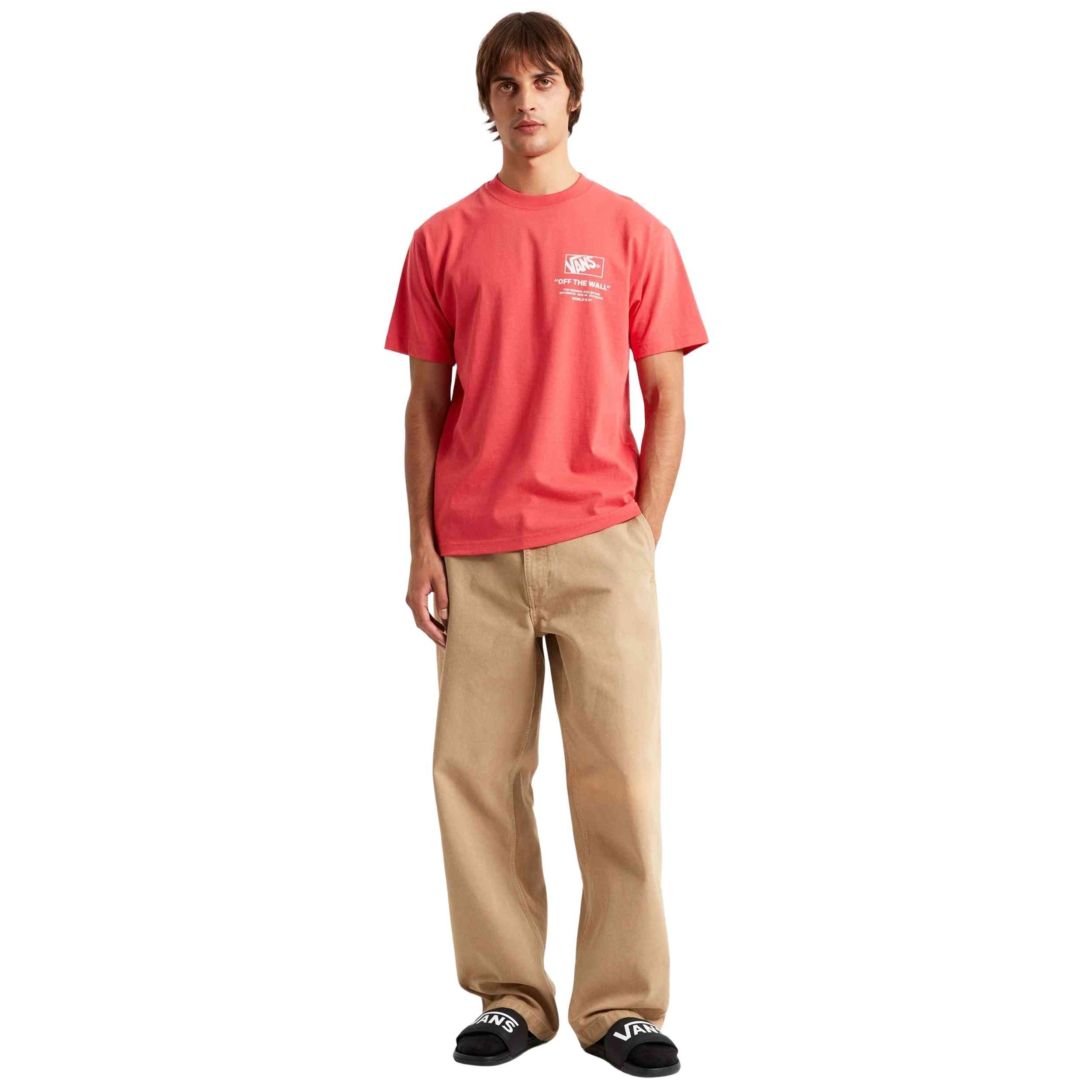 Camiseta Vans modelo Stacked Hi Ss Tee Crimson Haze en color Rojo
