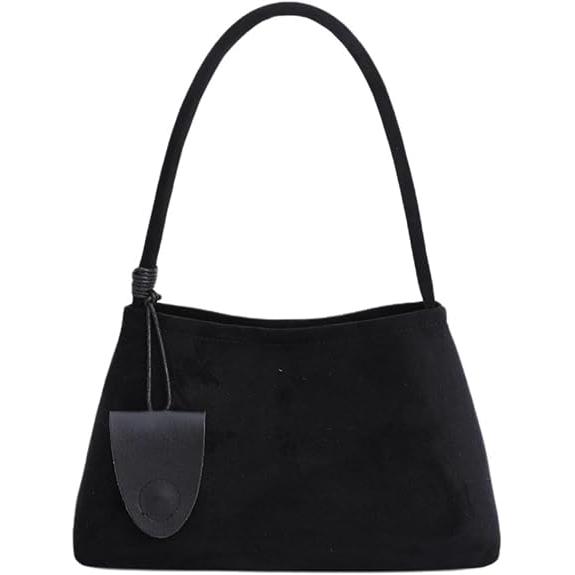 Bolso de hombro estilo hobo de gran capacidad de gamuza sintética de moda para mujer, bolso de hombro minimalista para oficina