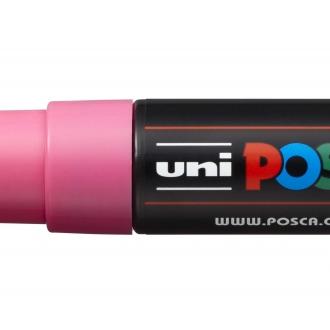 Posca pc-8k marcador de pintura - punta biselada acrilica 8mm - tinta base al agua - no permanente - resistente a la luz - ideal para carteleria y decoracion - color rosa (6 uds)