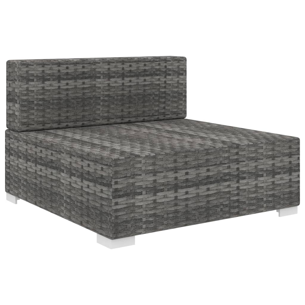 Vidaxl Asiento Seccional Central y Cojines 1 Ud Ratán Sintético Marrón