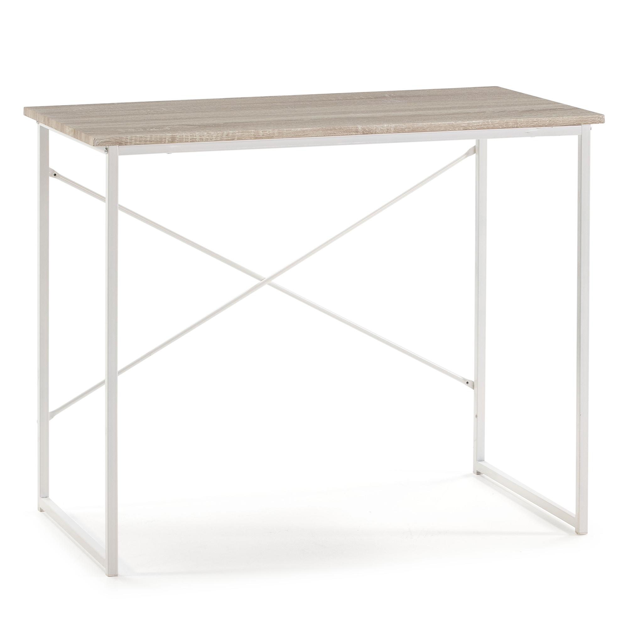 Mesa de Escritorio VS Venta-Stock Cáceres Industrial Blanca/negra 90x50x74cm